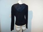 Annette Gortz zwart vest capuchon kreukel stof glinster M, Kleding | Dames, Maat 38/40 (M), Annette gortz, Verzenden, Zwart