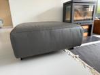 Poef / hocker van Montel in antraciet leer, Ophalen, Vierkant, Leer, 75 tot 100 cm
