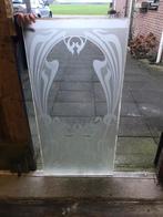 Antiek gezandstraald raam, Ophalen of Verzenden, Zo goed als nieuw, Minder dan 80 cm, Gevelraam of Ruit