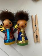 2 Japans vintage houten (kerst) poppetjes, mannetje, vrouw, Ophalen of Verzenden, Gebruikt