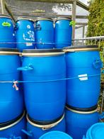 Te koop,meerdere 10 en 60 en 70 ltr tonnen vaten 600 ltr ibc, Tuin en Terras, 150 liter of meer, Ophalen, Zo goed als nieuw, Kunststof
