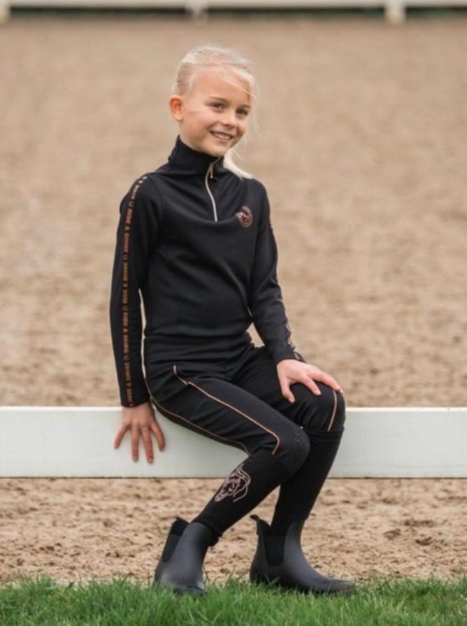 RH Zwart setje van rijlegging maat 140 en shirtje maat 152, Dieren en Toebehoren, Paardrijkleding, Nieuw, Kinderen, Onderkleding