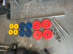 Halter stang met dumbell stangen en schijven, Ophalen, Gebruikt, Schijven, Halterstang