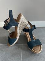 Stijlvolle sandaal sleehak d.blauw Gabor 38,5 zgan, Gabor, Sandalen of Muiltjes, Zo goed als nieuw, Verzenden