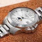 Dames horloge Longines Conquest met Moonphase, Ophalen of Verzenden, Zo goed als nieuw, Staal, Overige merken