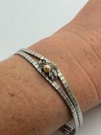 V818 Prachtige zilveren armband met parel, Ophalen of Verzenden, Zilver, Armband