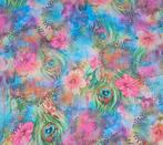 Satijn Peacock / pauwen veren, 120 cm of meer, Nieuw, Ophalen of Verzenden, Katoen