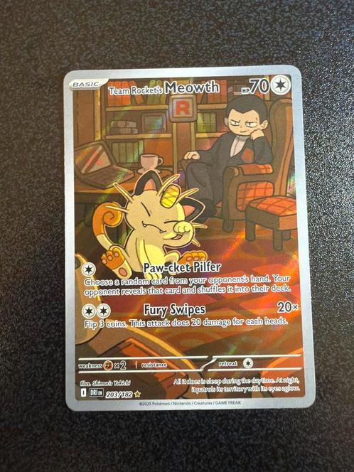 Pokemon Team Rocket’s Meowth DRI 203, Hobby en Vrije tijd, Verzamelkaartspellen | Pokémon, Nieuw, Losse kaart, Ophalen