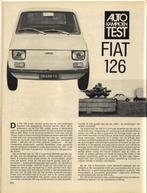 Autokampioen test Fiat 126 1973, Boeken, Ophalen of Verzenden, Gelezen, Overige merken