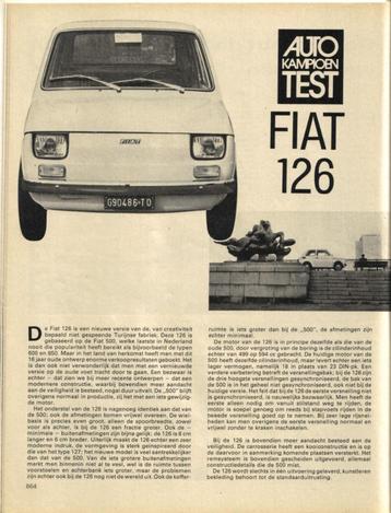 Autokampioen test Fiat 126 1973 beschikbaar voor biedingen