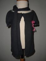 GRIJS /zilveren vestje met sjaal 110 *~~nieuw~~*, Nieuw, Meisje, Trui of Vest, Ophalen of Verzenden