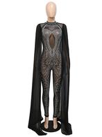 Dames catsuit 32 / bodysuit zwarte glitter jumpsuit pak suit, Kleding | Dames, Maat 38/40 (M), Verzenden, Nieuw, Overige thema's