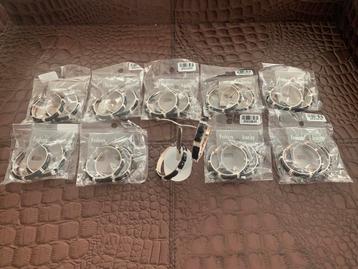 Partij 10 paar mooie creolen zwart blank 50 mm O23 beschikbaar voor biedingen