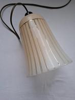 vintage gestreept glazen hanglamp, Huis en Inrichting, Lampen | Hanglampen, Ophalen of Verzenden, Gebruikt, Glas, Minder dan 50 cm