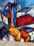 Abstract olieverfschilderij van Cocky Holsbergen 70 x 100, Antiek en Kunst, Kunst | Schilderijen | Abstract, Ophalen