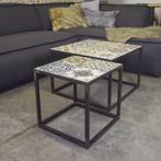 Spinder Design Ibiza boho salontafel met keramische tegels, 50 tot 100 cm, Minder dan 50 cm, Nieuw, Ophalen of Verzenden