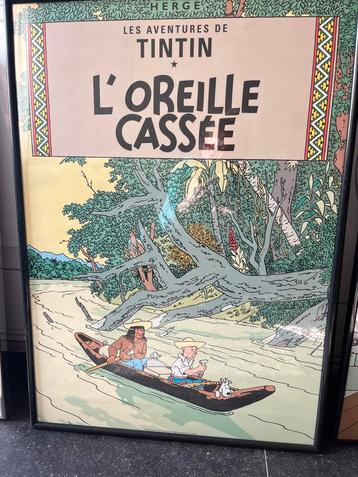 2 Kuifje Posters Ingelijst - L'Oreille Cassée & Sceptre beschikbaar voor biedingen