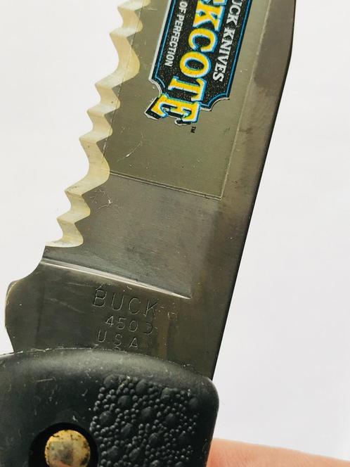 BUCK 450 BUCKLITE BUCKCOTE GREY Sheath Knife 1996 USA NO BOX, Caravans en Kamperen, Kampeergereedschap, Nieuw, Ophalen of Verzenden