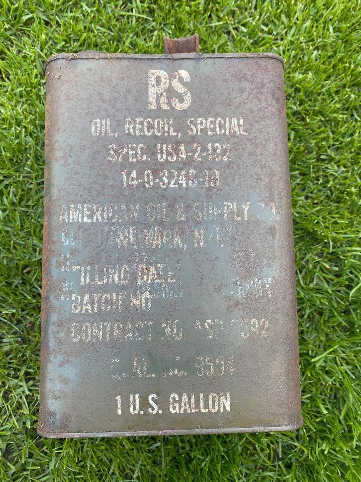 Originele olie kan Amerikaans leger, Verzamelen, Militaria | Algemeen, Landmacht, Kist of Geocache, Amerika, Ophalen of Verzenden