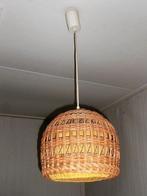 Hanglamp, riet, jaren ’60, vintage, Gebruikt, Stof, Ophalen of Verzenden, Minder dan 50 cm