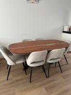 Deens Ovaal Acaciahout Eettafel - 180cm, Huis en Inrichting, Ophalen, 50 tot 100 cm, Zo goed als nieuw, Vijf personen of meer