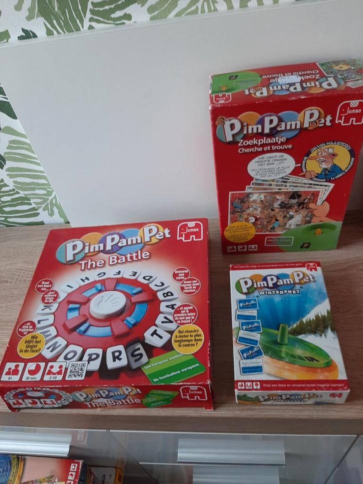 Pim-Pam-Pet spellen 3 verschillende zie de foto's v.a.prijs, Hobby en Vrije tijd, Gezelschapsspellen | Overige, Zo goed als nieuw