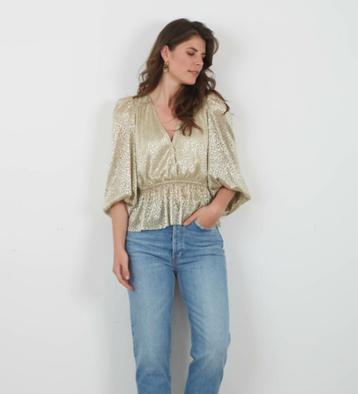 Ba&sh mooie top / blouse Caitlin metallic/goud mt 0 XS (S) beschikbaar voor biedingen