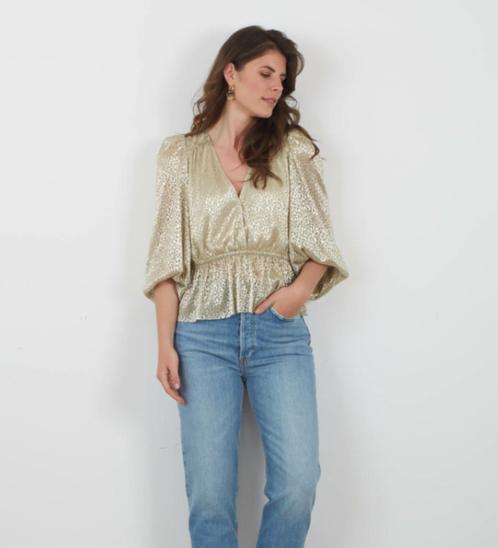Ba&sh mooie top / blouse Caitlin metallic/goud mt 0 XS (S), Kleding | Dames, Blouses en Tunieken, Zo goed als nieuw, Maat 34 (XS) of kleiner