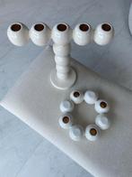 Kandelaars Set, Overige materialen, 25 tot 50 cm, Wit, Ophalen of Verzenden