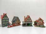 POLA / FALLER: Set van 4 vakwerk gebouwen voor H0-spoor, Hobby en Vrije tijd, Modeltreinen | H0, Gebruikt, Gelijkstroom of Wisselstroom
