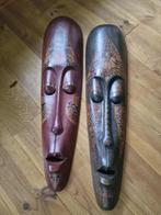 Wanddecoratie Mooie houten Indonesische maskers, Ophalen of Verzenden, Zo goed als nieuw