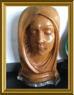 Art deco houten buste op marmer, Ophalen of Verzenden