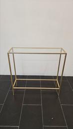 Sidetable Housevitamin metaal/glas, Ophalen of Verzenden, 25 tot 50 cm, Rechthoekig, Glas