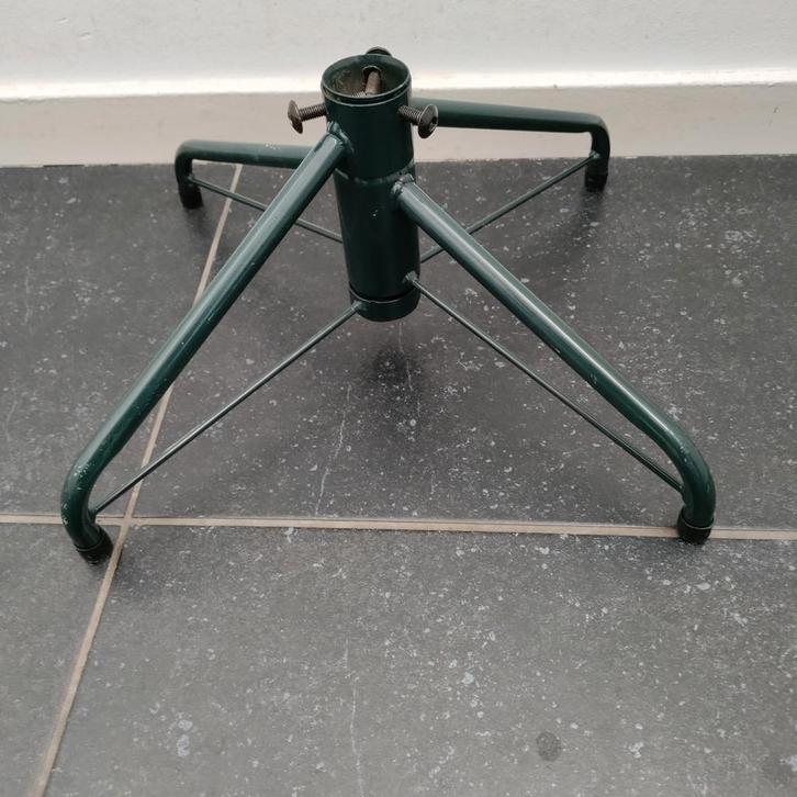 Kerstboom standaard,metaal,Groen,gat 3,5 cm,4 poten, Diversen, Kerst, Gebruikt, Ophalen of Verzenden