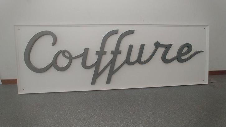 Prachtig coiffure bord , kapper, kapsalon coiffure, coiffeur, Antiek en Kunst, Curiosa en Brocante, Ophalen of Verzenden