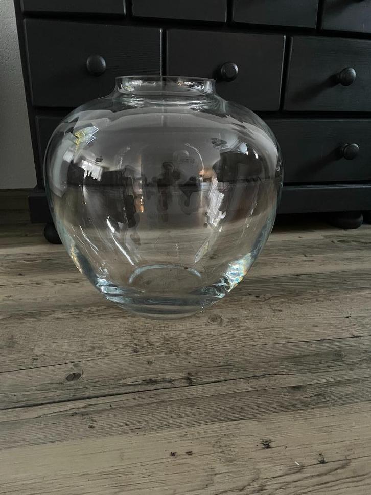 prachtige grote bolle glazen vaas, Huis en Inrichting, Woonaccessoires | Vazen, Zo goed als nieuw, Overige kleuren, Minder dan 50 cm
