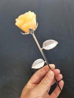 Grote roos van oranje calciet 23,5 cm, Ophalen of Verzenden, Mineraal
