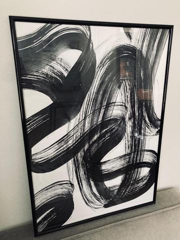 Abstracte / grafische poster in lijst zwart beschikbaar voor biedingen
