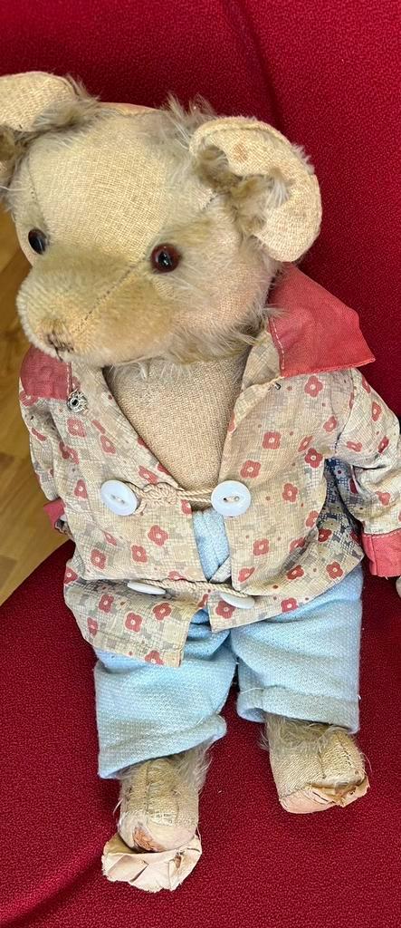 Antieke mohair Teddy Beer vintage speelgoed beer, Verzamelen, Beren en Cherished Teddies, Gebruikt, Stoffen beer, Overige merken