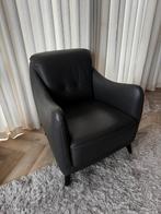 Twee grijs leren fauteuils in prima conditie, Verzenden, Zo goed als nieuw, 75 tot 100 cm, 50 tot 75 cm