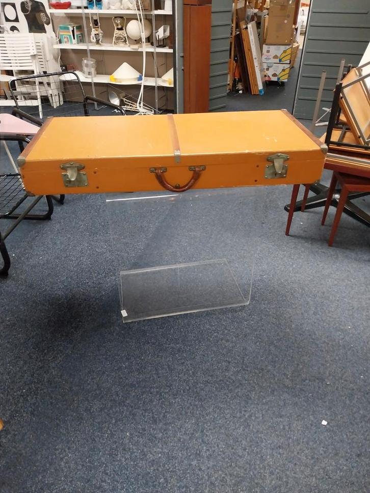 Les malles Moynat paris koffer 1900 / 1930., Sieraden, Tassen en Uiterlijk, Koffers, Gebruikt, Leer, Minder dan 50 cm, Ophalen