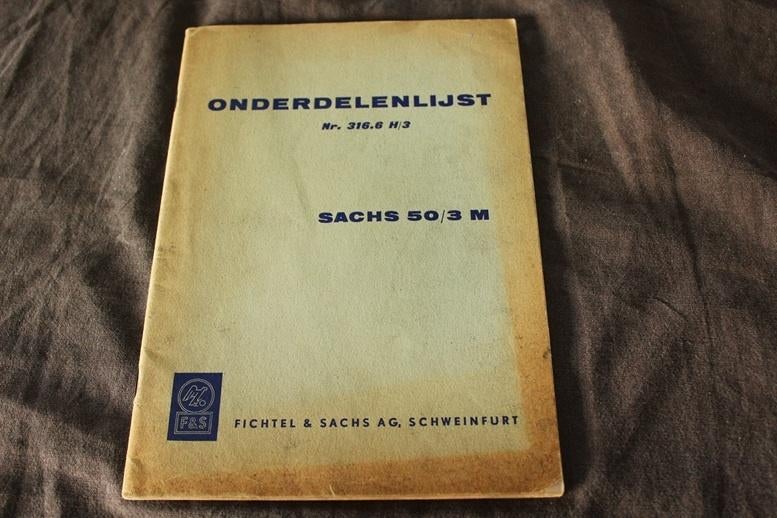 Sachs 50/3 M  motorblok onderdelen boekje, Fietsen en Brommers, Ophalen of Verzenden, Gebruikt