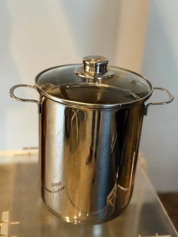 Steinabach aspergepan, Huis en Inrichting, Keuken | Potten en Pannen, Zo goed als nieuw, Kookpan of Snelkookpan, Rvs, Inductieplaat