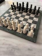 Marmeren Schaakbord met Schaakstukken, Een of twee spelers, Ophalen of Verzenden, Zo goed als nieuw