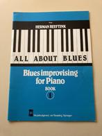 Pianoboek: Blues improvising for piano Book 1, Muziek en Instrumenten, Bladmuziek, Les of Cursus, Ophalen of Verzenden, Zo goed als nieuw