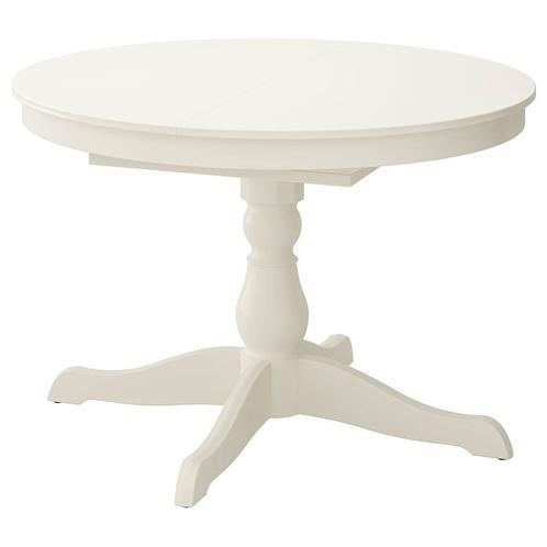 Ronde uitschuifbare tafel ingatorp met schade, Huis en Inrichting, Tafels | Eettafels, Gebruikt, 50 tot 100 cm, Vijf personen of meer