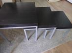 Gratis ophalen , 3 Bijzettafeltjes - Nest Tafels, Huis en Inrichting, Ophalen, Minder dan 45 cm, Minder dan 55 cm, Gebruikt