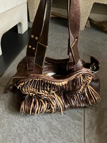 Unieke Chloe Fringe Bag - Moka Bruin Leer beschikbaar voor biedingen