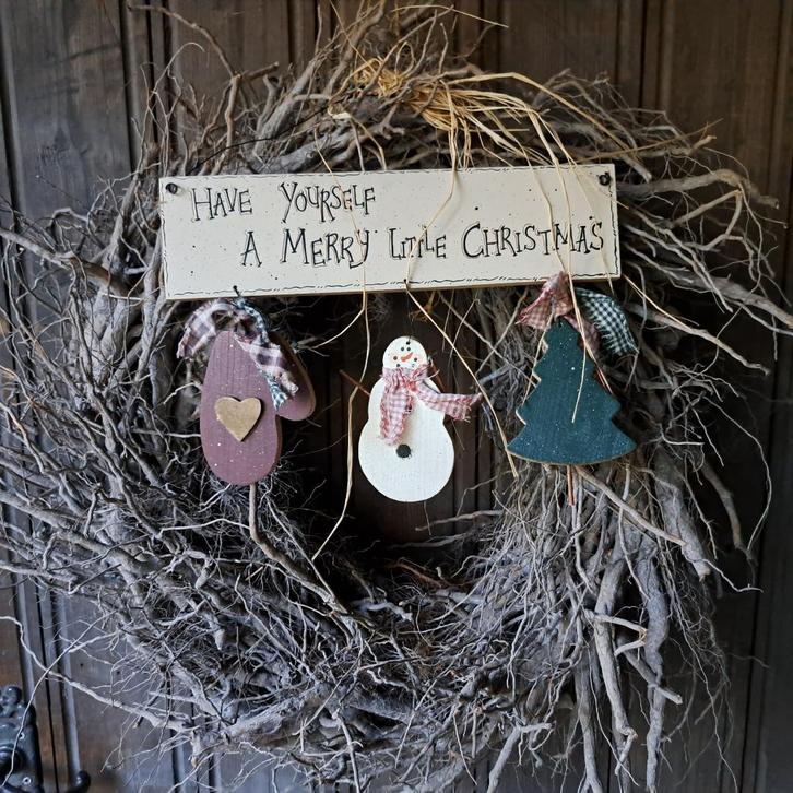 Appletree houten hanger kerst winter Merry Christmas *Etage3, Huis en Inrichting, Woonaccessoires | Overige, Zo goed als nieuw