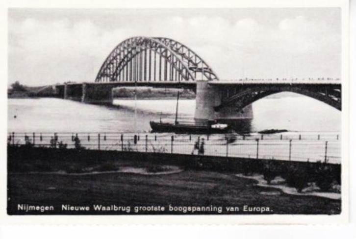 NIJMEGEN,- Nieuwe Waalbrug grootste boogspanning. 27-10, Verzamelen, Ansichtkaarten | Nederland, Ongelopen, Gelderland, 1920 tot 1940